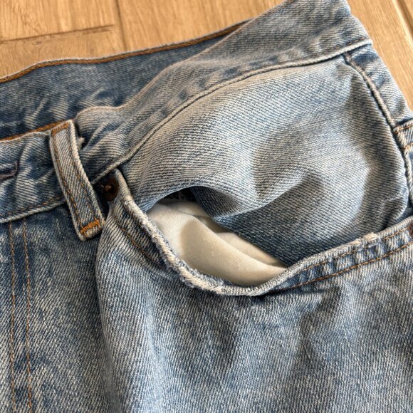 Levi's 517 Cropped Boot Cut Jeans Women's 28 Blue Denim Orange Tab Western Boho - Picture 3 of 14